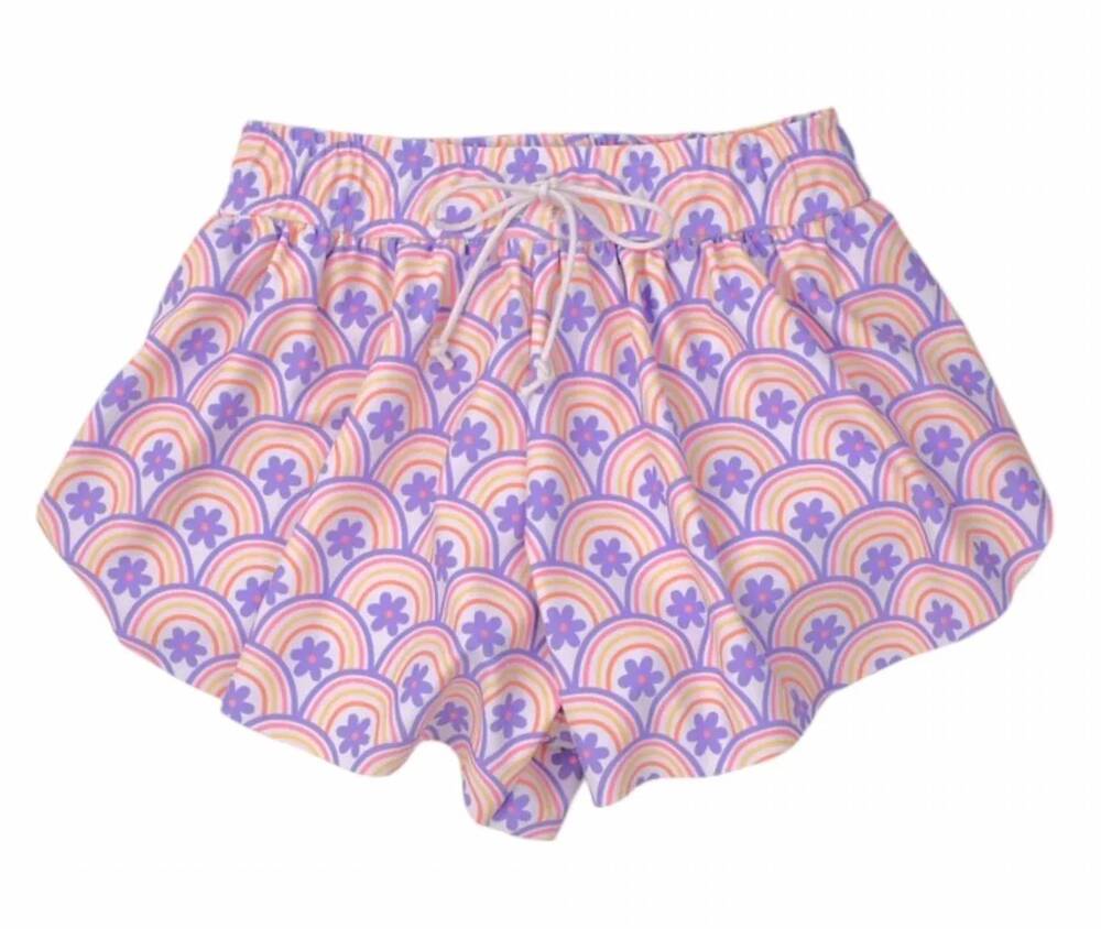 NEW FUNTASIA TOO girl's butterfly shorts in rainbow retro